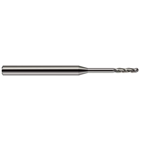Miniature End Mill - Ball - Long Reach, Long Flute, 0.0350", Shank Dia.: 1/8"